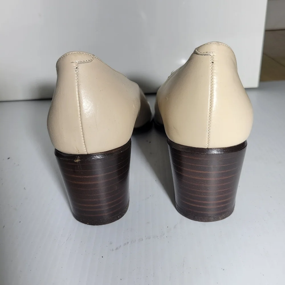 Amalfi Cream Low Block Heel Pumps - Picture 3 of 7